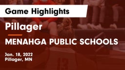Pillager  vs MENAHGA PUBLIC SCHOOLS Game Highlights - Jan. 18, 2022
