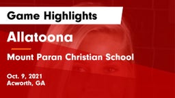 Allatoona  vs Mount Paran Christian School Game Highlights - Oct. 9, 2021