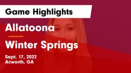 Allatoona  vs Winter Springs Game Highlights - Sept. 17, 2022
