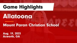 Allatoona  vs Mount Paran Christian School Game Highlights - Aug. 19, 2023