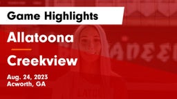 Allatoona  vs Creekview  Game Highlights - Aug. 24, 2023