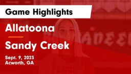Allatoona  vs Sandy Creek  Game Highlights - Sept. 9, 2023
