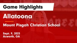 Allatoona  vs Mount Pisgah Christian School Game Highlights - Sept. 9, 2023
