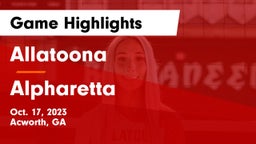Allatoona  vs Alpharetta  Game Highlights - Oct. 17, 2023