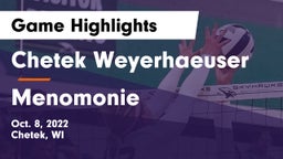 Chetek Weyerhaeuser  vs Menomonie  Game Highlights - Oct. 8, 2022