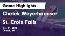 Chetek Weyerhaeuser  vs St. Croix Falls  Game Highlights - Oct. 11, 2022