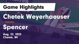 Chetek Weyerhaeuser  vs Spencer  Game Highlights - Aug. 22, 2023
