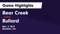 Bear Creek  vs Bullard  Game Highlights - Dec. 2, 2017
