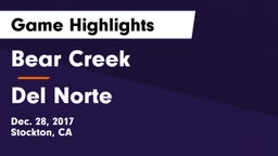 Bear Creek  vs Del Norte  Game Highlights - Dec. 28, 2017