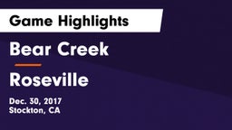 Bear Creek  vs Roseville  Game Highlights - Dec. 30, 2017