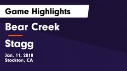 Bear Creek  vs Stagg  Game Highlights - Jan. 11, 2018