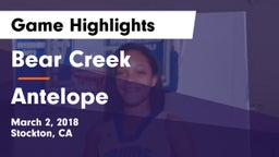 Bear Creek  vs Antelope  Game Highlights - March 2, 2018