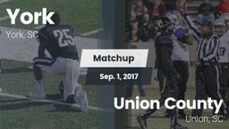 Matchup: York  vs. Union County  2017