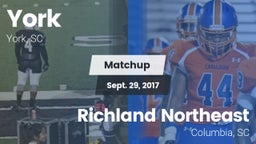 Matchup: York  vs. Richland Northeast  2017