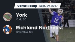 Recap: York  vs. Richland Northeast  2017