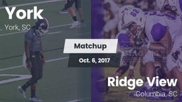 Matchup: York  vs. Ridge View  2017