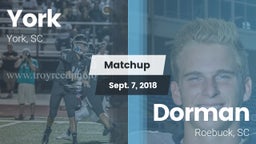 Matchup: York  vs. Dorman  2018
