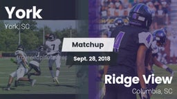 Matchup: York  vs. Ridge View  2018