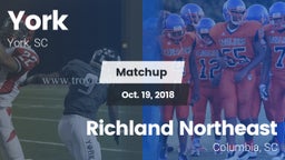 Matchup: York  vs. Richland Northeast  2018