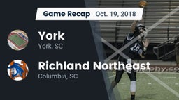 Recap: York  vs. Richland Northeast  2018