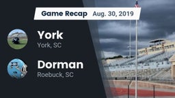 Recap: York  vs. Dorman  2019