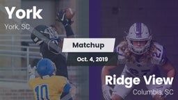 Matchup: York  vs. Ridge View  2019