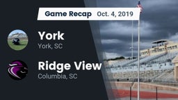 Recap: York  vs. Ridge View  2019