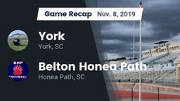 Recap: York  vs. Belton Honea Path  2019