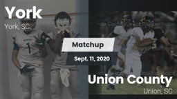 Matchup: York  vs. Union County  2020