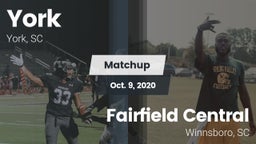 Matchup: York  vs. Fairfield Central  2020