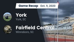 Recap: York  vs. Fairfield Central  2020
