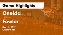 Oneida  vs Fowler  Game Highlights - Dec. 1, 2017