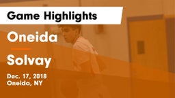 Oneida  vs Solvay  Game Highlights - Dec. 17, 2018