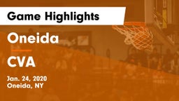 Oneida  vs CVA Game Highlights - Jan. 24, 2020