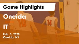 Oneida  vs IT Game Highlights - Feb. 3, 2020