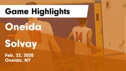 Oneida  vs Solvay  Game Highlights - Feb. 22, 2020