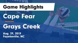 Cape Fear  vs Grays Creek  Game Highlights - Aug. 29, 2019