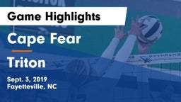 Cape Fear  vs Triton Game Highlights - Sept. 3, 2019