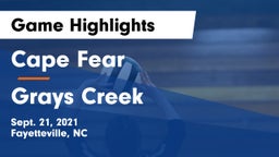 Cape Fear  vs Grays Creek  Game Highlights - Sept. 21, 2021