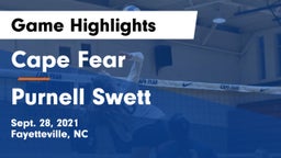 Cape Fear  vs Purnell Swett  Game Highlights - Sept. 28, 2021