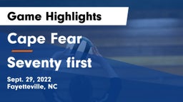 Cape Fear  vs Seventy first  Game Highlights - Sept. 29, 2022
