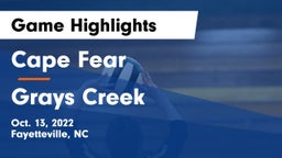 Cape Fear  vs Grays Creek  Game Highlights - Oct. 13, 2022