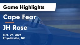 Cape Fear  vs JH Rose Game Highlights - Oct. 29, 2022