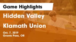 Hidden Valley  vs Klamath Union  Game Highlights - Oct. 7, 2019