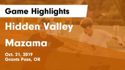 Hidden Valley  vs Mazama  Game Highlights - Oct. 21, 2019