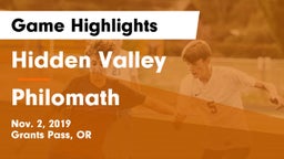 Hidden Valley  vs Philomath  Game Highlights - Nov. 2, 2019
