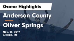 Anderson County  vs Oliver Springs  Game Highlights - Nov. 25, 2019