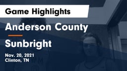 Anderson County  vs Sunbright  Game Highlights - Nov. 20, 2021