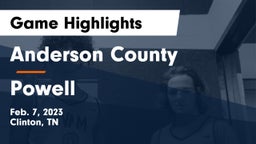 Anderson County  vs Powell  Game Highlights - Feb. 7, 2023