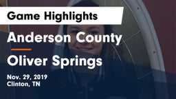Anderson County  vs Oliver Springs  Game Highlights - Nov. 29, 2019